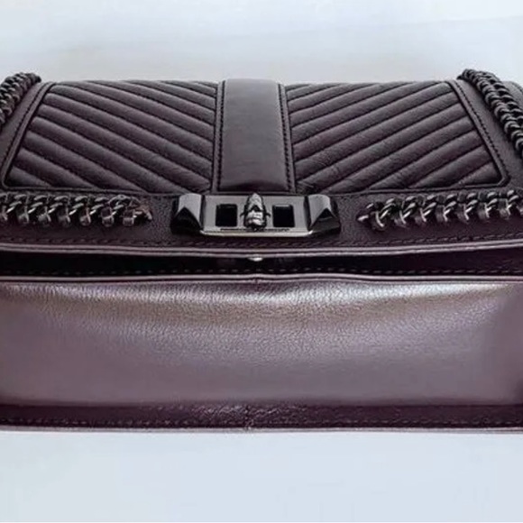Rebecca Minkoff Chevron Quilted Love
Crossbody with Chain Inset | Currant NWT - Picture 11 of 15